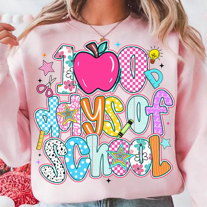 100 Days Neon Retro Star Doodle