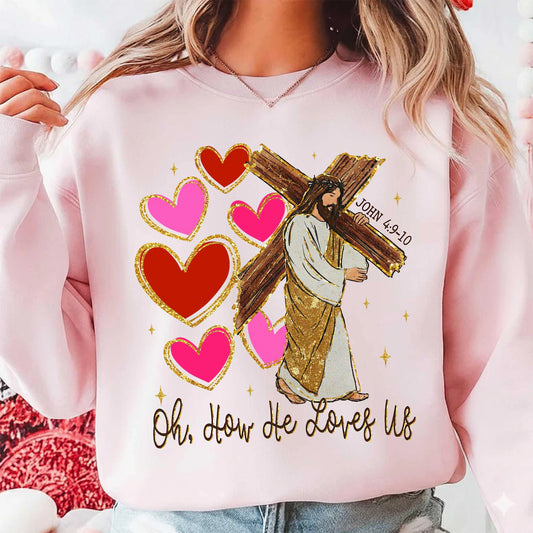 Oh How He Loves Us John 4:9-10, Pink