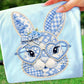 Blue Toile Patchwork Bunny, Blue