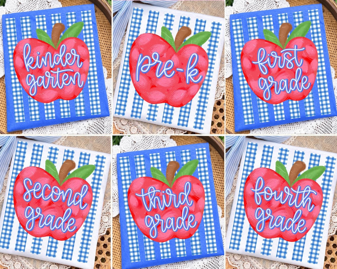 Preppy Apple Grade Stripes Set, Comfort Colors