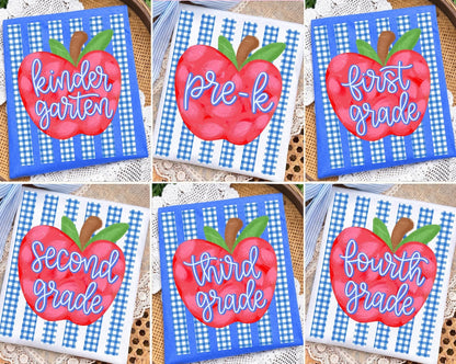Preppy Apple Grade Stripes Set, Comfort Colors