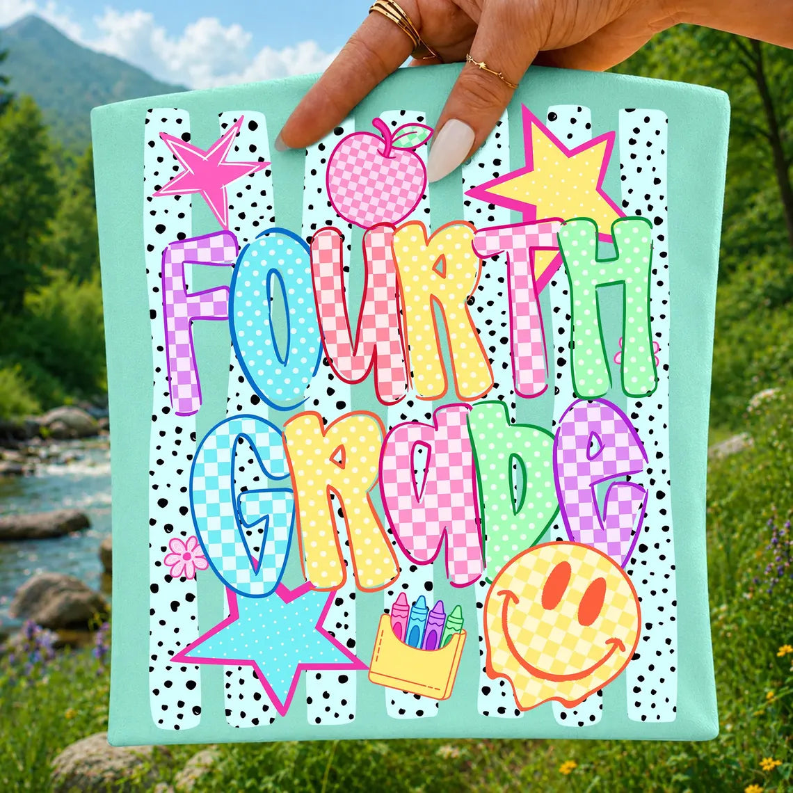 Retro Neon Star Grade Set, Comfort Colors