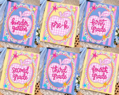 Preppy Plaid Apple Grade Set, Comfort Colors