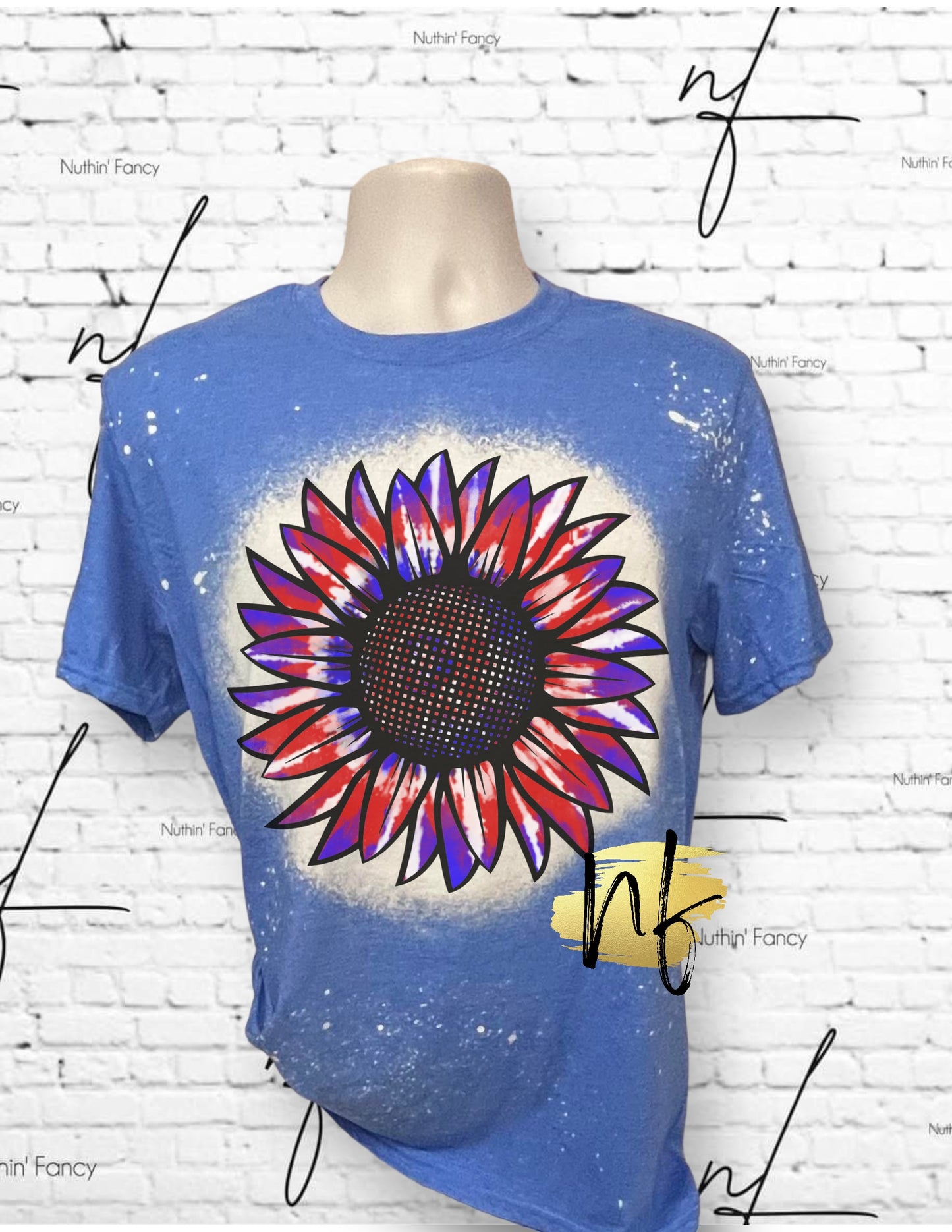 Patriotic Tie Dye Sunflower