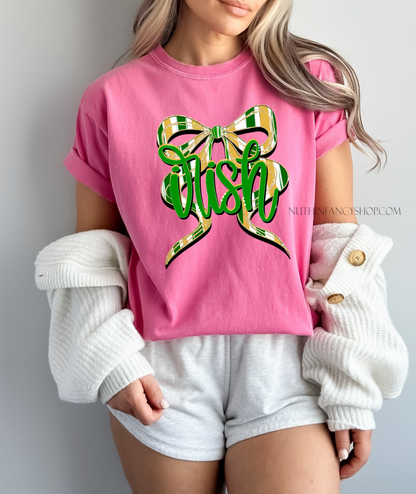 Irish Hand Drawn Bow on Pink