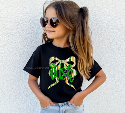 Irish Hand Drawn Bow on Black