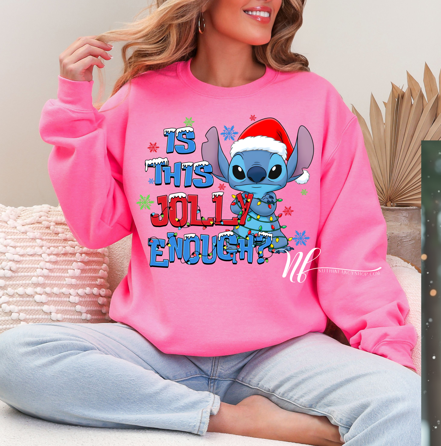 Jolly Enough Stitch Lights, Neon Pink