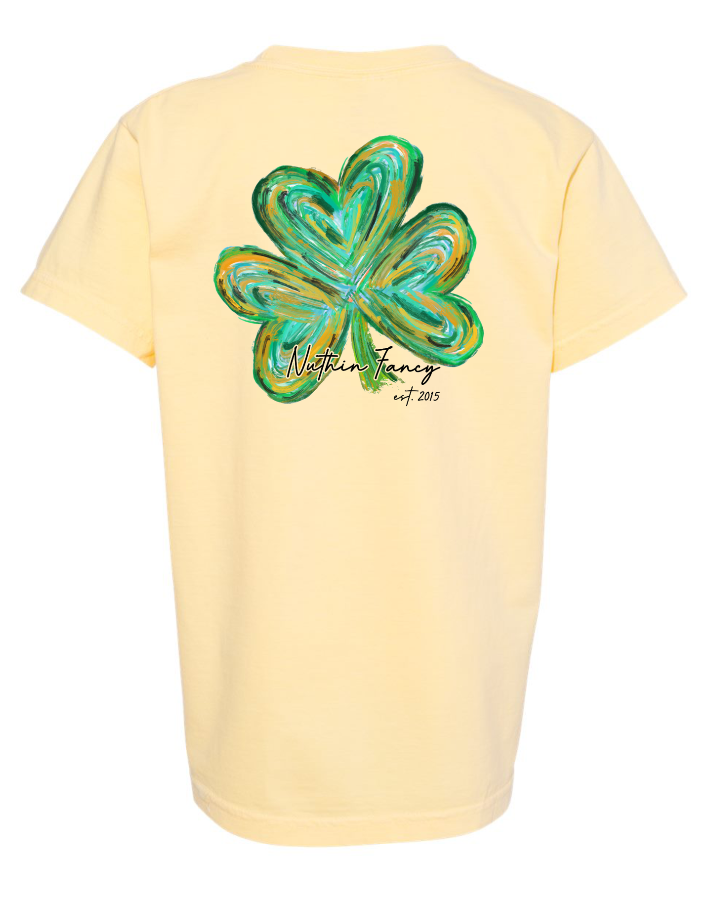 Watercolor Nuthin Fancy Shamrock Comfort Colors Yellow