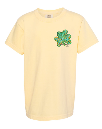 Watercolor Nuthin Fancy Shamrock Comfort Colors Yellow