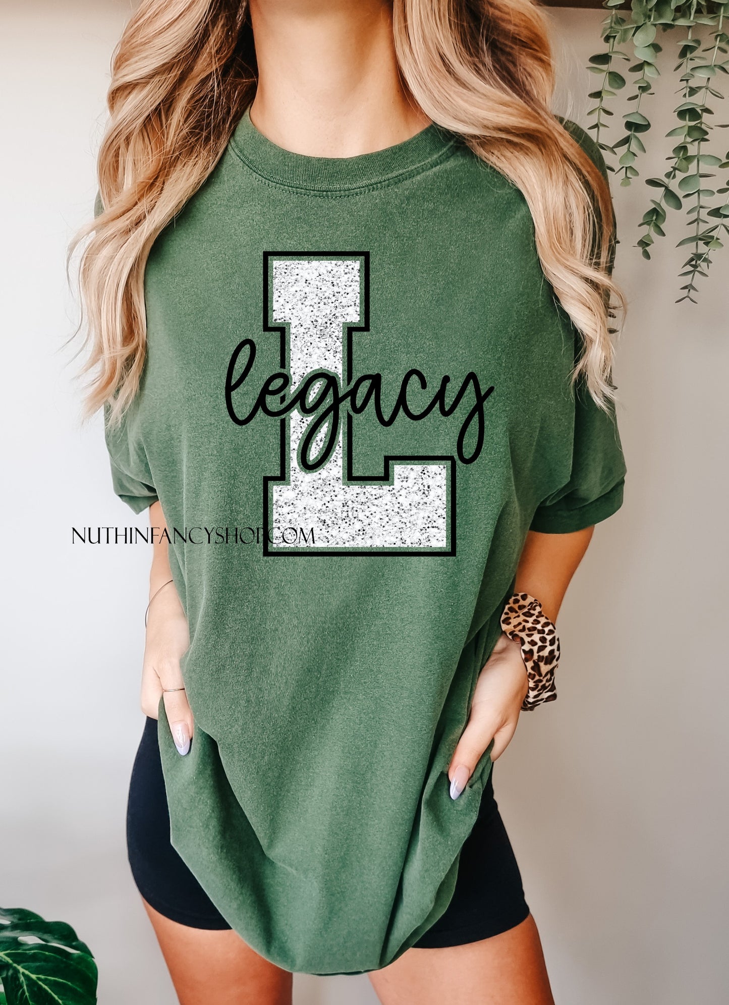 Legacy Bold Faux White Glitter, Comfort Colors