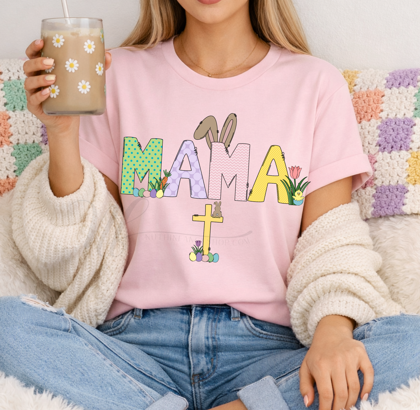 Mama Easter Cross Alpha, Comfort Colors