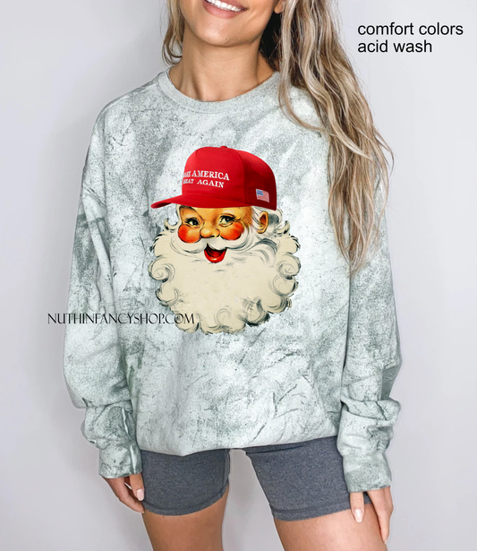 MAGA Santa, Comfort Colors Acid Wash