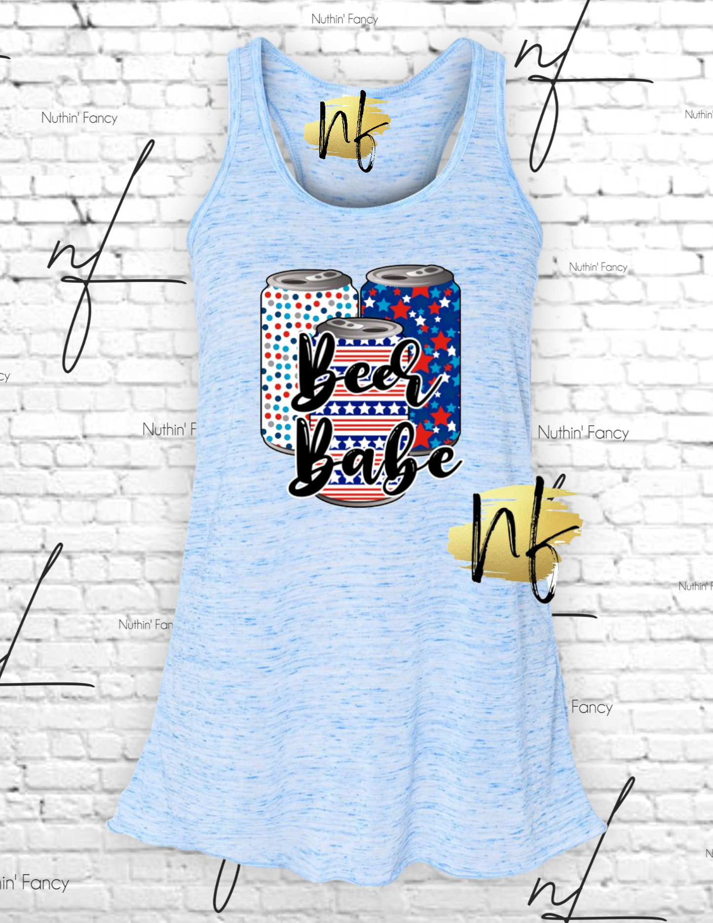 Patriotic Beer Babe Racerback Tank