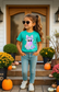 Iridescent Ghost Girly on Turquoise