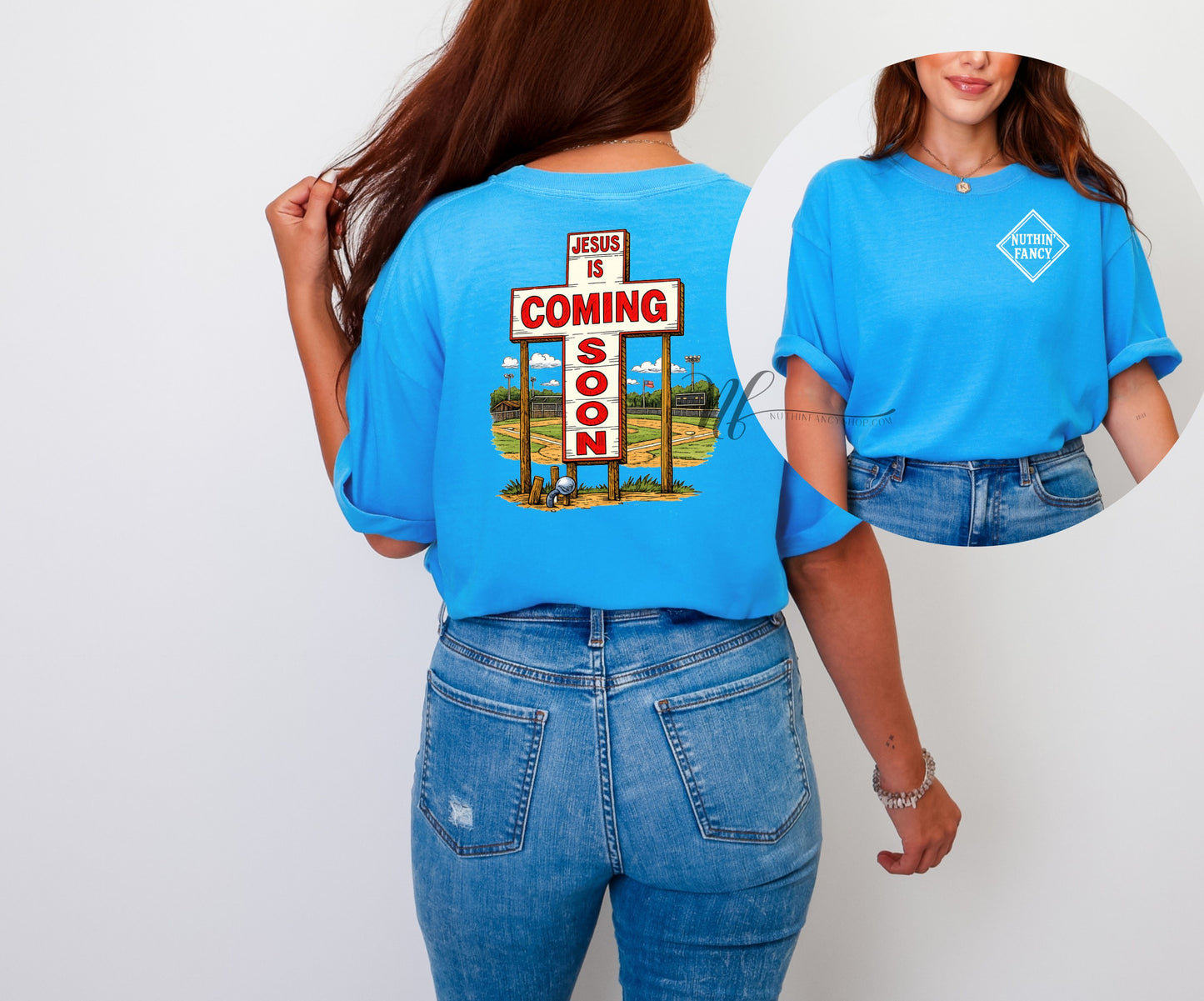 Dudley Hand Drawn Cross with Nuthin' Fancy Logo, Royal Caribe