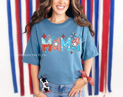 MAMA Patriotic Doodle on Denim