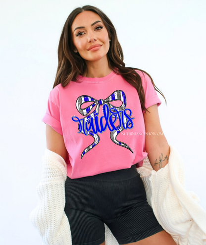 Raiders Hand Drawn Bow on Pink