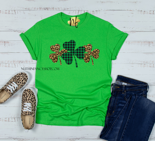 Leopard Shamrock Trio Lime