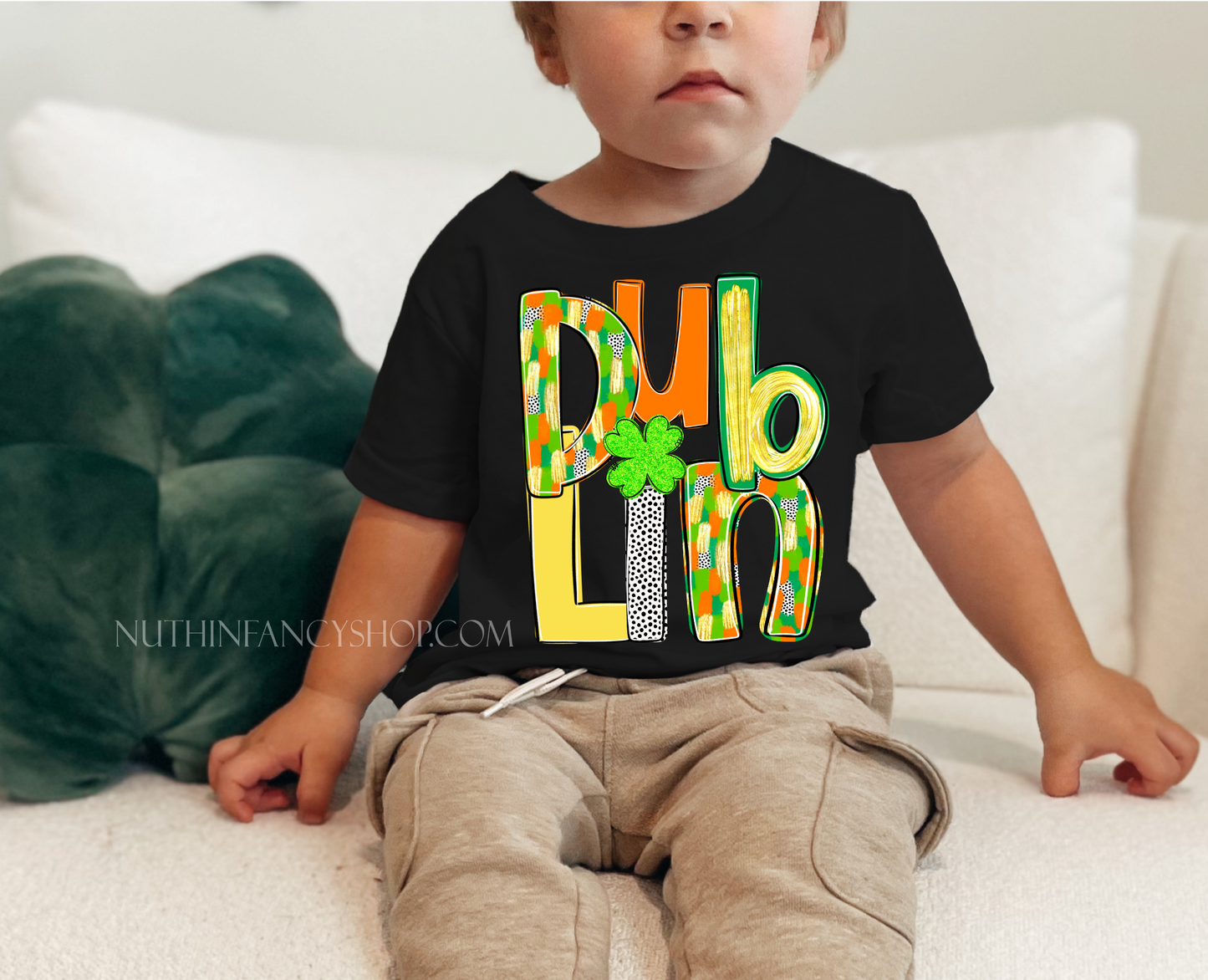 Dublin in Unisex Shades of Luck, on Black