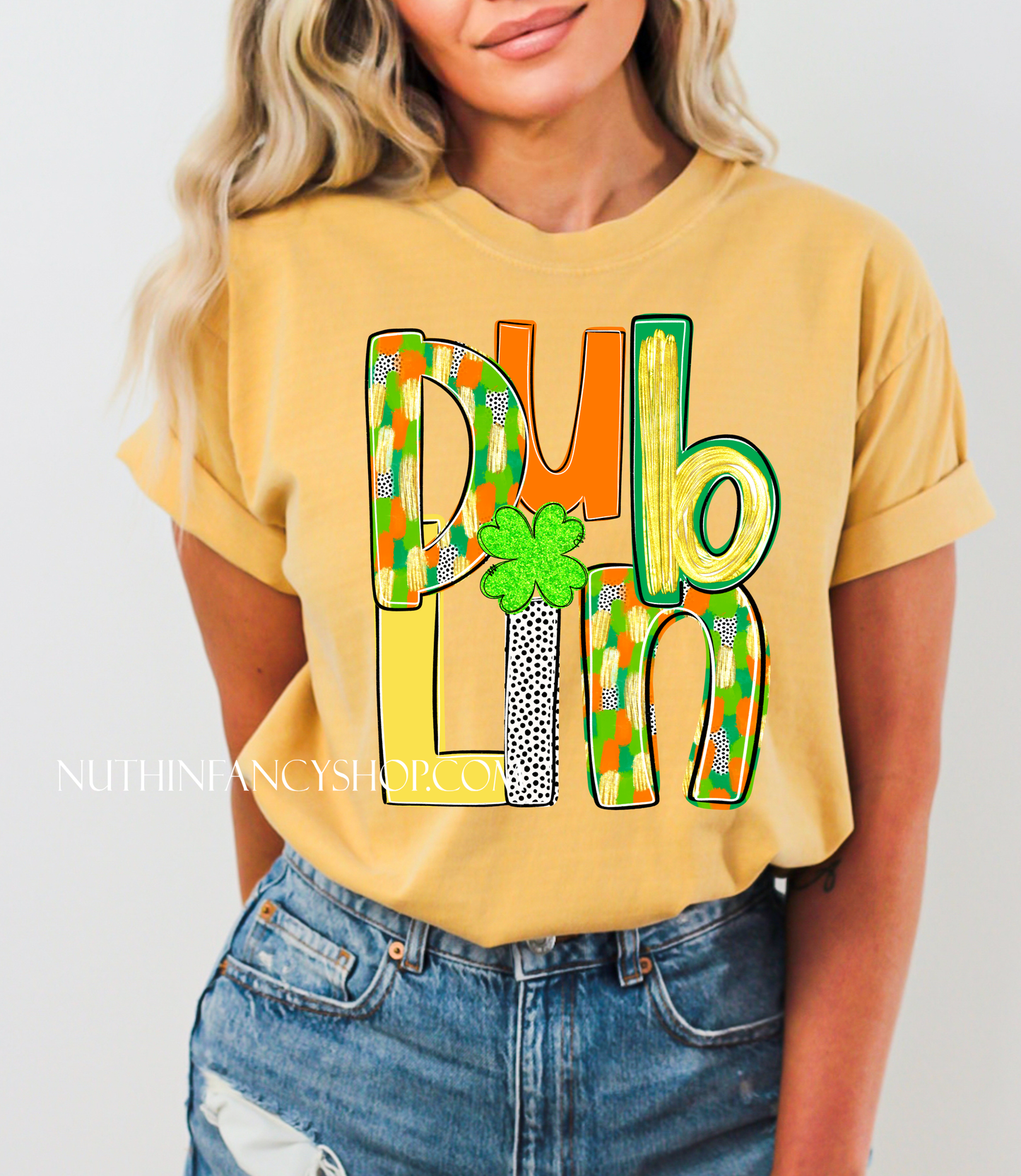 Dublin in Unisex Shades of Luck, on Mustard