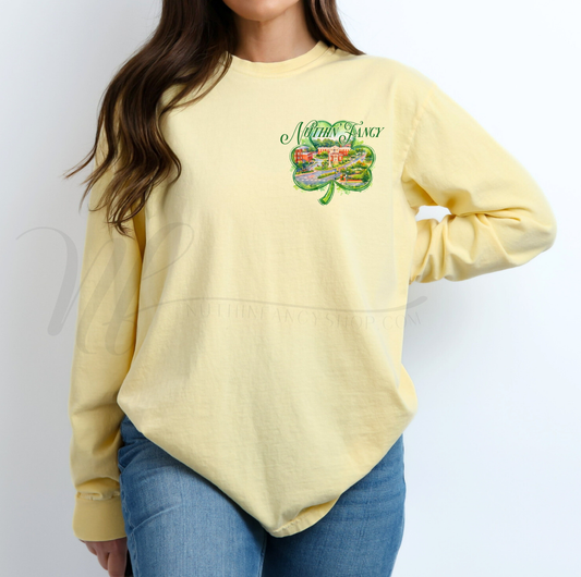 Dublin Watercolor Shamrock on Yellow