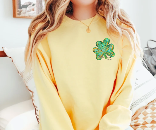 Watercolor Nuthin Fancy Shamrock Comfort Colors Yellow