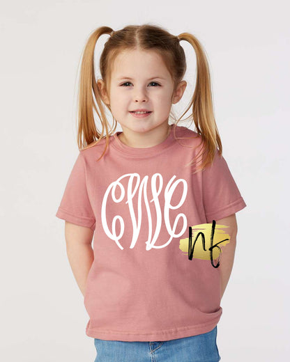 Monogram Toddler, Bella Canvas Brand