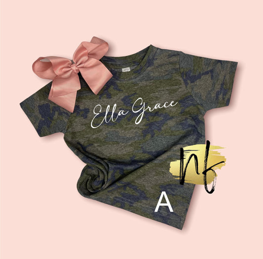 Vintage Camo Name Girly