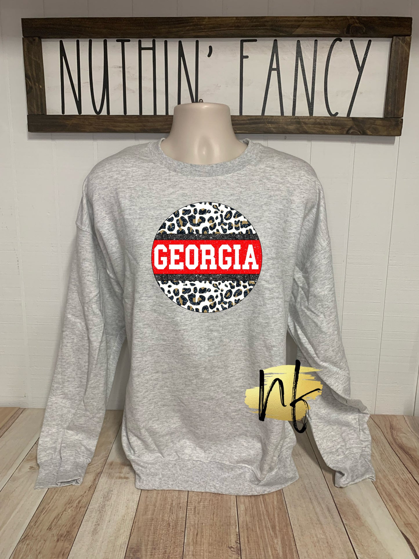 Circle Leopard Glitter State Sweatshirt