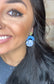 Blue and White Geometric Earrings