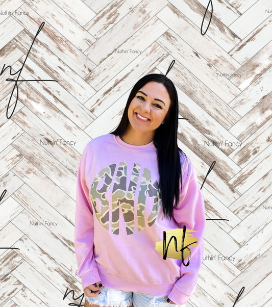 Pink Camo Monogram Sweatshirt