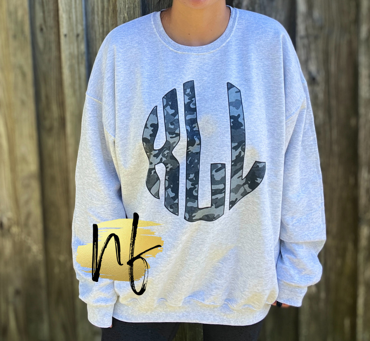 Grey Camo Monogram Sweatshirt
