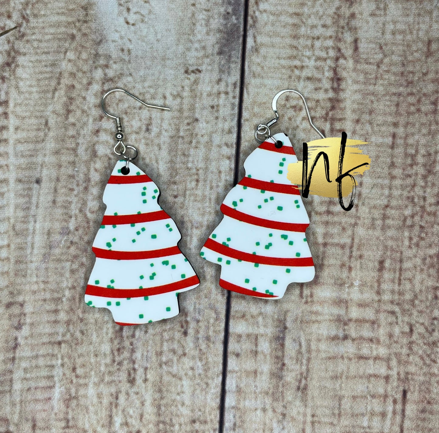 Christmas Tree Cake Earrings