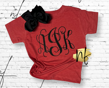 Monogram Toddler, Bella Canvas Brand