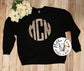 Circle Leopard Monogram Sweatshirt, Black