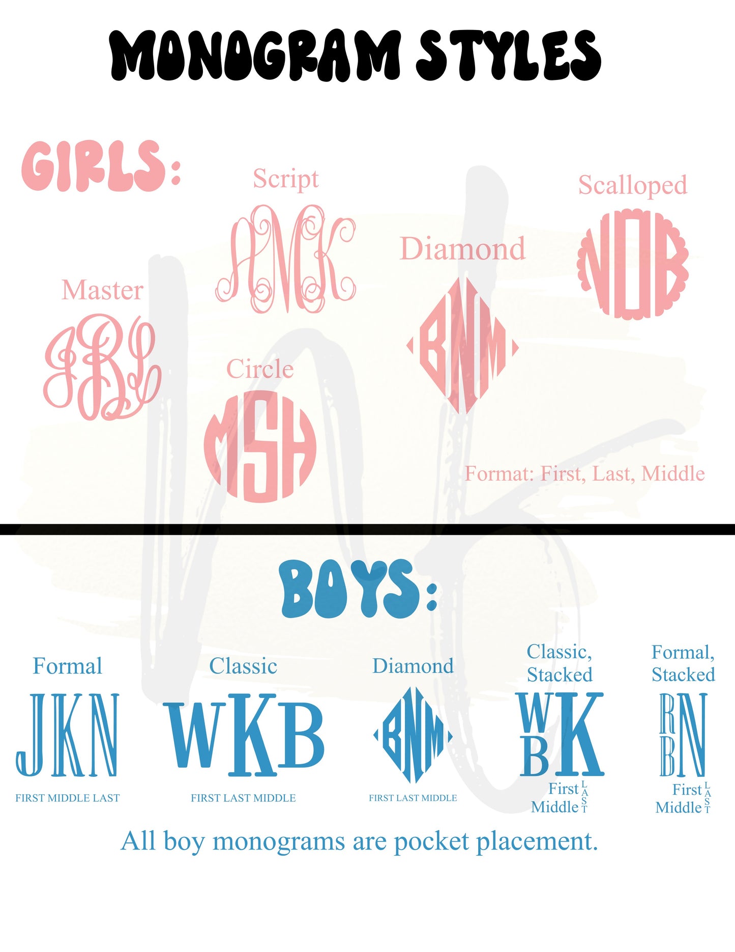 Infant Monogram, Rabbit Skins Brand