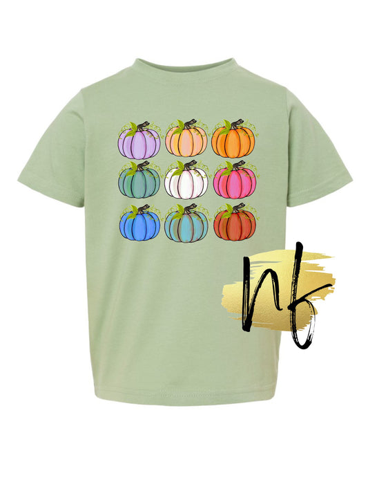 TODDLER/INFANT Colorful Pumpkin Rows