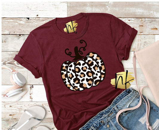 Leopard Pumpkin on Maroon